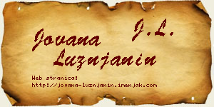 Jovana Lužnjanin vizit kartica